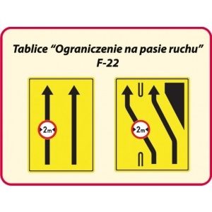 Znak drogowy uzupełniający F-22