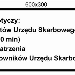 Tabliczka z treścią pod znak drogowy T 600x300 mm